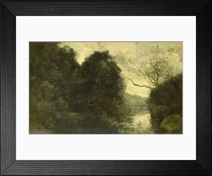Framed Print : Pond in the Woods, 1840-1875. Creator: Jean-Baptiste-Camille Corot Framed Print : Pond in the Woods, 1840-1875. Creator: Jean-Baptiste-Camille Corot