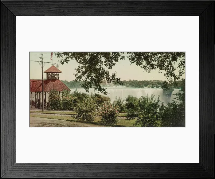 Framed Print : Niagara, Falls from American shore, ca 1900. Creator: Unknown Framed Print : Niagara, Falls from American shore, ca 1900. Creator: Unknown