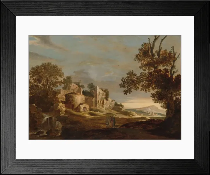 Framed Print : Landscape with Journey to Emmaus, 1627. Creator: Charles Cornelisz de Hooch Framed Print : Landscape with Journey to Emmaus, 1627. Creator: Charles Cornelisz de Hooch