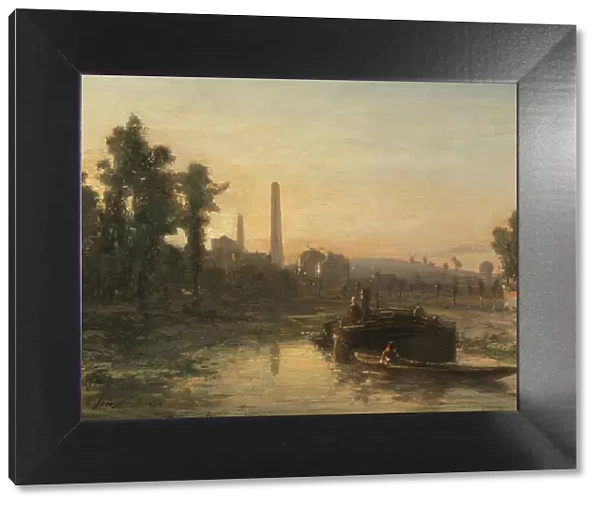 River View in France, possibly near Pontoise, 1855. Creator: Johan Barthold Jongkind