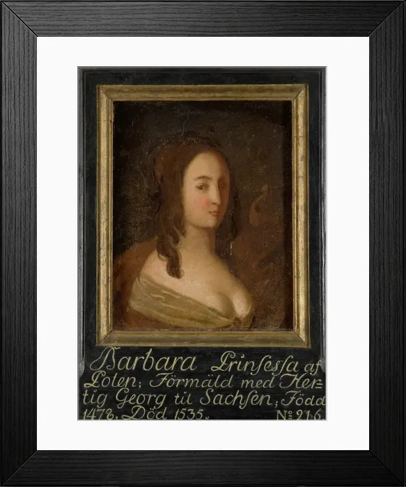 Framed Print : Barbara, 1478-1535, Princess of Poland, Duchess of Saxony, c16th century. Creator: Anon Framed Print : Barbara, 1478-1535, Princess of Poland, Duchess of Saxony, c16th century. Creator: Anon