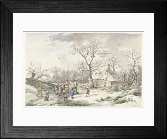 Framed Print : Winter: Assembling for Shrove Tuesday, 1705. Creator: Jan van der Meer Framed Print : Winter: Assembling for Shrove Tuesday, 1705. Creator: Jan van der Meer