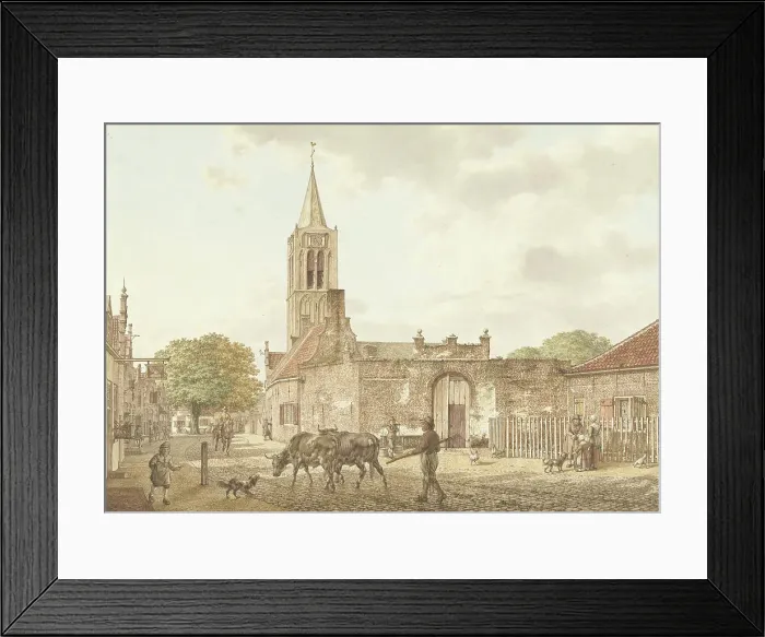 Framed Print : Street scene in Beverwijk, 1793. Creator: Jacob Cats Framed Print : Street scene in Beverwijk, 1793. Creator: Jacob Cats