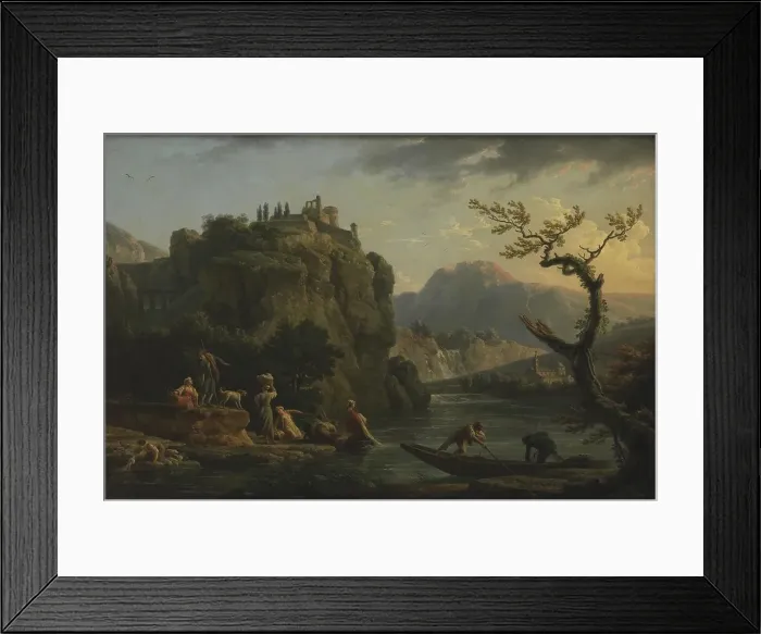 Framed Print : Mountain Scenery with a River, 1770. Creator: Claude-Joseph Vernet Framed Print : Mountain Scenery with a River, 1770. Creator: Claude-Joseph Vernet