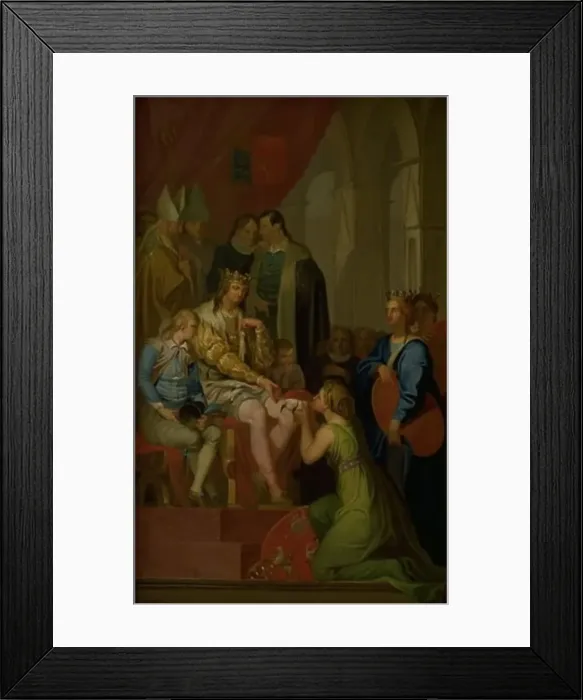 Framed Print : Christian I Raising the Province of Holstein to the State of a Duchy in 1460, 1778. Creator: Nicolai Abraham Abildgaard Framed Print : Christian I Raising the Province of Holstein to the State of a Duchy in 1460, 1778. Creator: Nicolai Abraham Abildgaard