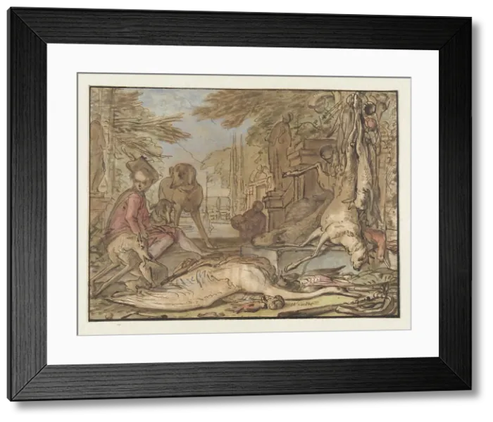 Framed Print : Still life of game, 1650-1719. Creator: Jan Weenix Framed Print : Still life of game, 1650-1719. Creator: Jan Weenix