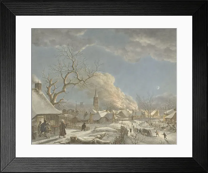 Framed Print : Winter, night and fire; the four seasons, times of day and elements, 1797. Creator: Jacob Cats Framed Print : Winter, night and fire; the four seasons, times of day and elements, 1797. Creator: Jacob Cats