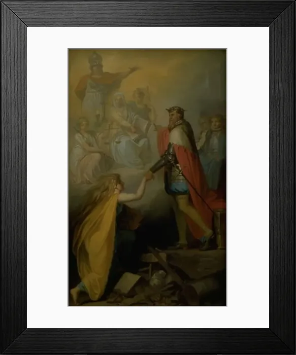 Framed Print : Christian III Succouring Denmark, 1780. Creator: Nicolai Abraham Abildgaard Framed Print : Christian III Succouring Denmark, 1780. Creator: Nicolai Abraham Abildgaard