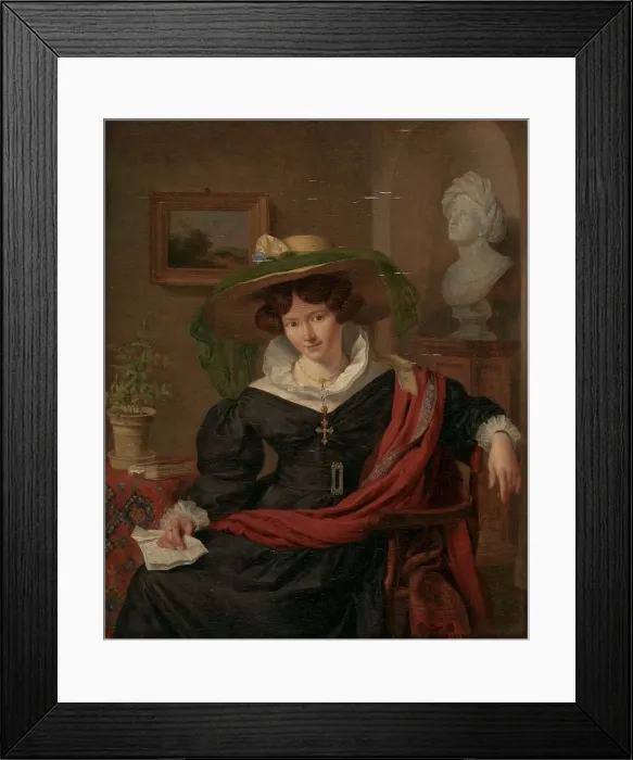 Framed Print : Portrait of Carolina Frederica Kerst, Wife of Louis Royer, 1830. Creator: Charles van Beveren Framed Print : Portrait of Carolina Frederica Kerst, Wife of Louis Royer, 1830. Creator: Charles van Beveren