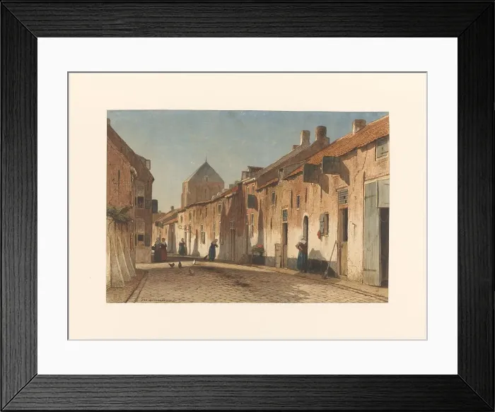 Framed Print : Dorpsstraat, 1832-1880. Creator: Jan Weissenbruch Framed Print : Dorpsstraat, 1832-1880. Creator: Jan Weissenbruch