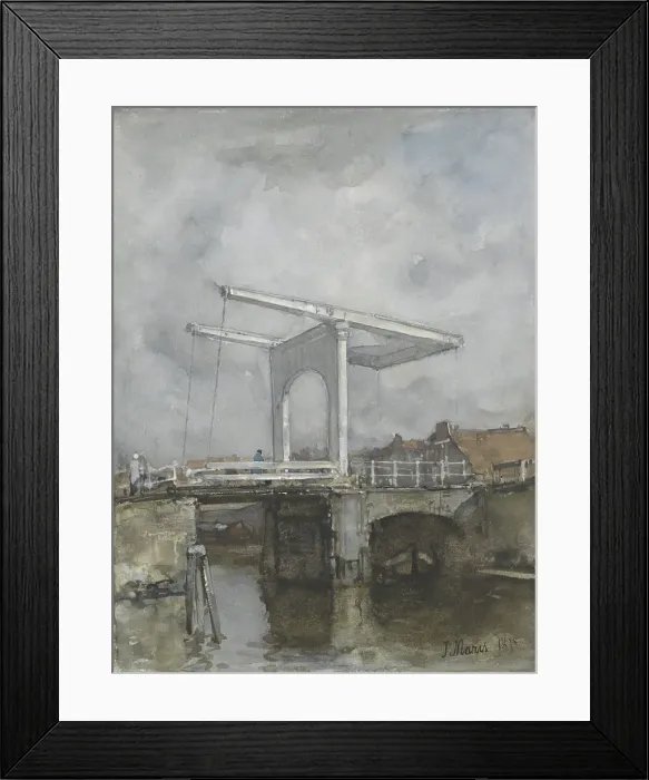 Framed Print : The Drawbridge, 1875. Creator: Jacob Henricus Maris Framed Print : The Drawbridge, 1875. Creator: Jacob Henricus Maris