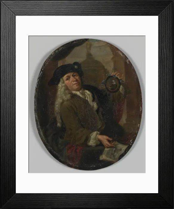 Framed Print : Portrait of Arnoud van Halen (1673-1732). Painter, Printmaker, Poet and Collector in Amsterdam, 1725 Creator: Unknown Framed Print : Portrait of Arnoud van Halen (1673-1732). Painter, Printmaker, Poet and Collector in Amsterdam, 1725 Creator: Unknown