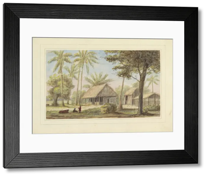 Framed Print : The Good Expectation at the Wanica Canal; from an album of drawings of Suriname, 1859. Creator: Jacob van Geffen Framed Print : The Good Expectation at the Wanica Canal; from an album of drawings of Suriname, 1859. Creator: Jacob van Geffen