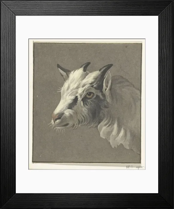 Framed Print : Head of a goat, to the left, 1775-1833. Creator: Jean Bernard Framed Print : Head of a goat, to the left, 1775-1833. Creator: Jean Bernard