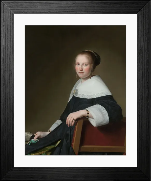 Framed Print : Portrait of Maria van Strijp, 1652. Creator: Jan Verspronck Framed Print : Portrait of Maria van Strijp, 1652. Creator: Jan Verspronck