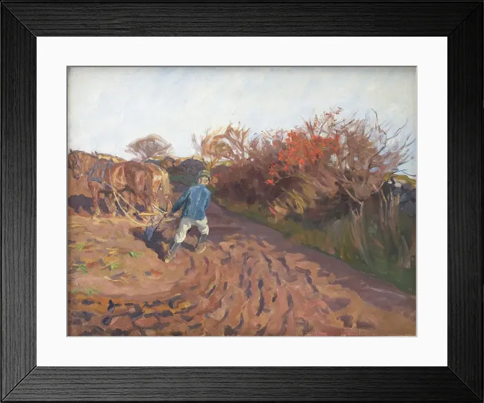Framed Print : The Ploughman Turns, 1898-1902. Creator: Peter Hansen Framed Print : The Ploughman Turns, 1898-1902. Creator: Peter Hansen
