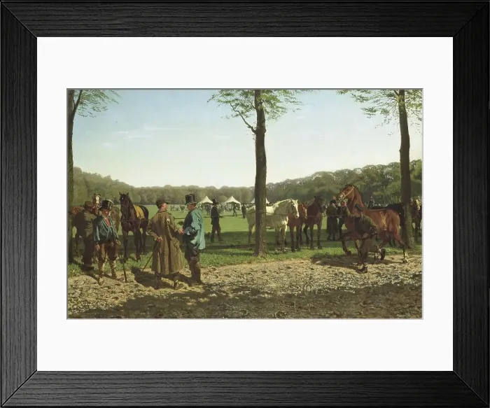 Framed Print : Horse Fair on the Maliebaan at The Hague, 1858. Creator: Cornelis Albertus Johannes Schermer Framed Print : Horse Fair on the Maliebaan at The Hague, 1858. Creator: Cornelis Albertus Johannes Schermer