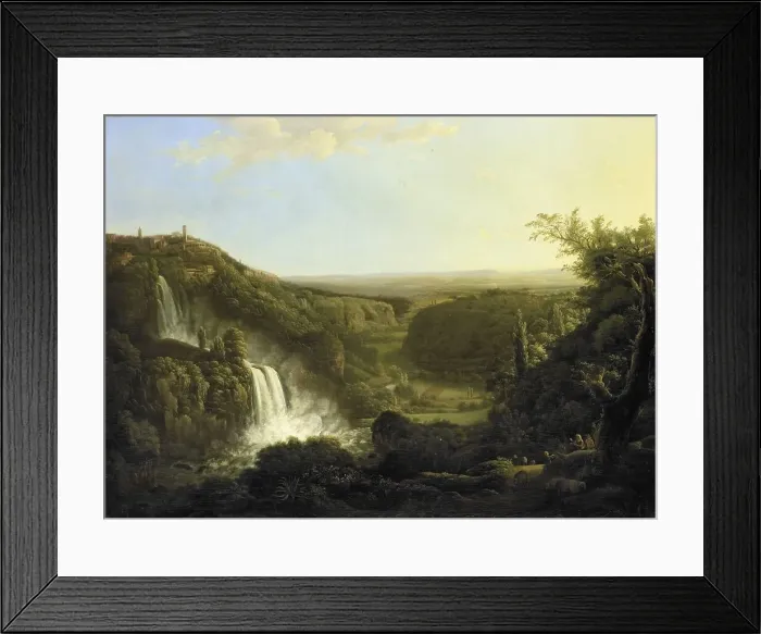 Framed Print : The Anio Valley with the Waterfalls of Tivoli, 1800-1825. Creator: Cornelis Apostool Framed Print : The Anio Valley with the Waterfalls of Tivoli, 1800-1825. Creator: Cornelis Apostool