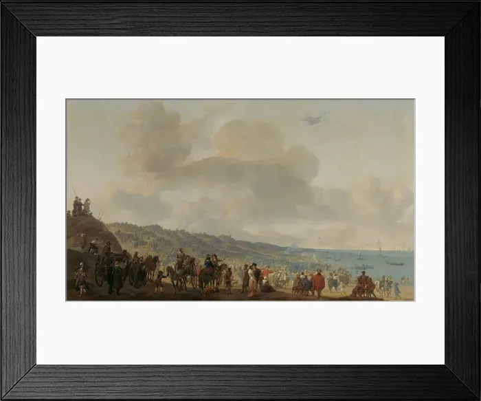 Framed Print : The Departure of Charles II of England from Scheveningen, 2 June 1660, 1660-1674. Creator: Johannes Lingelbach Framed Print : The Departure of Charles II of England from Scheveningen, 2 June 1660, 1660-1674. Creator: Johannes Lingelbach