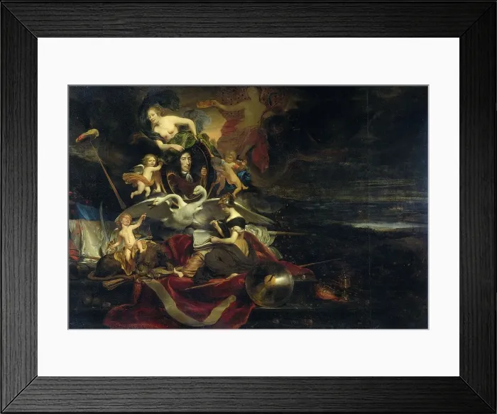 Framed Print : Allegory on the Dutch Raid on the Medway (1667), with a Portrait of Cornelis de Witt, 1668. Creator: Cornelis Bisschop Framed Print : Allegory on the Dutch Raid on the Medway (1667), with a Portrait of Cornelis de Witt, 1668. Creator: Cornelis Bisschop