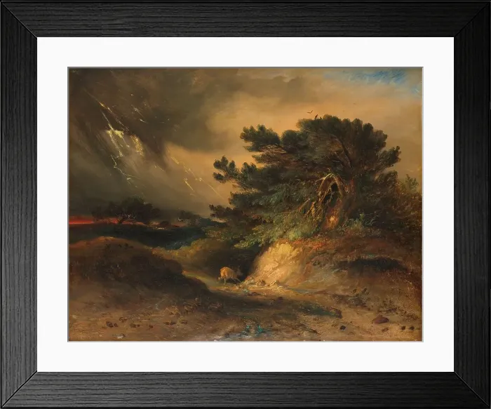 Framed Print : The Thunderstorm, 1843. Creator: Johannes Tavenraat Framed Print : The Thunderstorm, 1843. Creator: Johannes Tavenraat