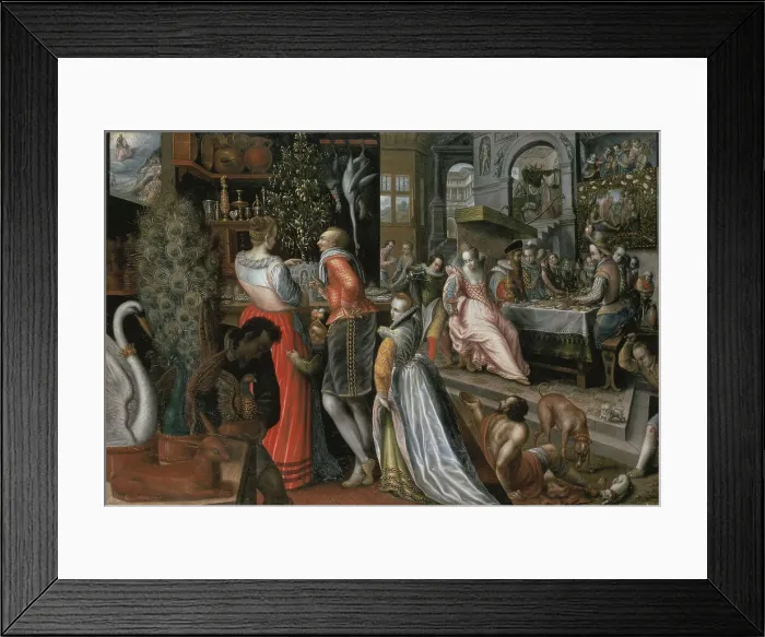 Framed Print : The rich man and Lazarus, unknown date. Creator: Anon Framed Print : The rich man and Lazarus, unknown date. Creator: Anon