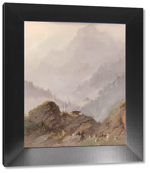 Mountain Landscape in Tirol with Chamois, c.1858. Creator: Johannes Tavenraat