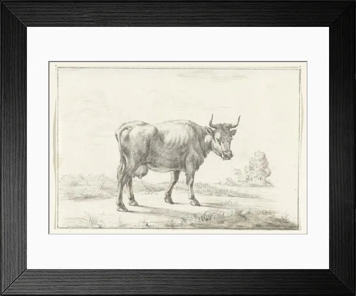 Framed Print : Cow, to the right, 1775-1833. Creator: Jean Bernard Framed Print : Cow, to the right, 1775-1833. Creator: Jean Bernard