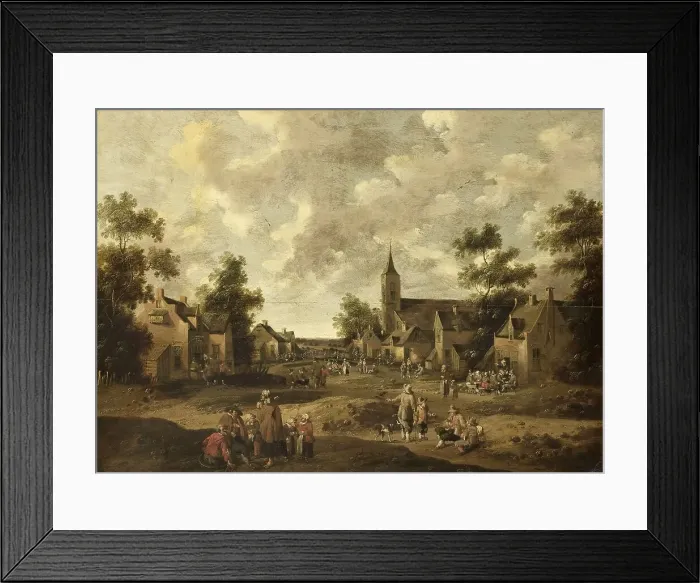 Framed Print : Village Street, 1664. Creator: Joost Cornelisz Droochsloot Framed Print : Village Street, 1664. Creator: Joost Cornelisz Droochsloot