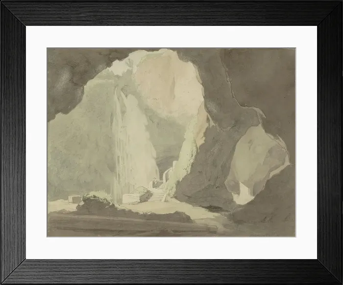 Framed Print : Waterfall in Tivoli, 1830. Creator: Jacobus Everhardus Josephus van den Berg Framed Print : Waterfall in Tivoli, 1830. Creator: Jacobus Everhardus Josephus van den Berg