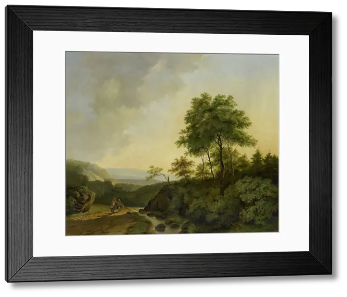 Framed Print : View in the Harz Mountains, 1840. Creator: Cornelis François Roos Framed Print : View in the Harz Mountains, 1840. Creator: Cornelis François Roos