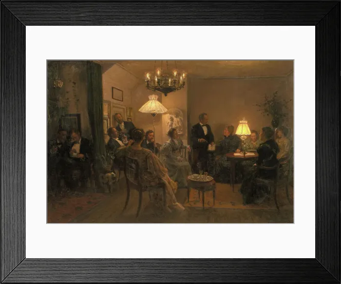 Framed Print : An Evening Party in the Artist's Home, 1899. Creator: Viggo Johansen Framed Print : An Evening Party in the Artist's Home, 1899. Creator: Viggo Johansen