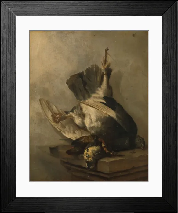 Framed Print : Still Life with Woodpecker and Snipes, 1655. Creator: Cornelis Lelienbergh Framed Print : Still Life with Woodpecker and Snipes, 1655. Creator: Cornelis Lelienbergh