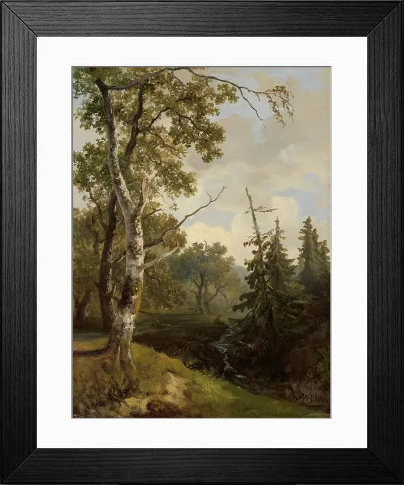 Framed Print : Forest view at Wolfheze, 1860-1890. Creator: Johannes Warnardus Bilders Framed Print : Forest view at Wolfheze, 1860-1890. Creator: Johannes Warnardus Bilders
