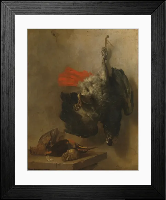 Framed Print : Still Life with Parrot and Snipes, 1655. Creator: Cornelis Lelienbergh Framed Print : Still Life with Parrot and Snipes, 1655. Creator: Cornelis Lelienbergh
