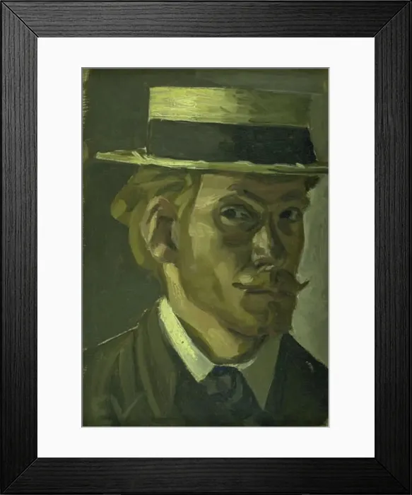 Framed Print : Self-Portrait with a Straw Hat, 1907-1908. Creator: Edvard Weie Framed Print : Self-Portrait with a Straw Hat, 1907-1908. Creator: Edvard Weie