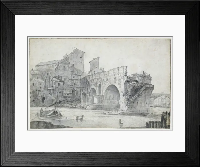 Framed Print : View of the Ponte Rotto in Rome, Seen from the East, c.1636-c.1644. Creator: Jan Asselijin Framed Print : View of the Ponte Rotto in Rome, Seen from the East, c.1636-c.1644. Creator: Jan Asselijin