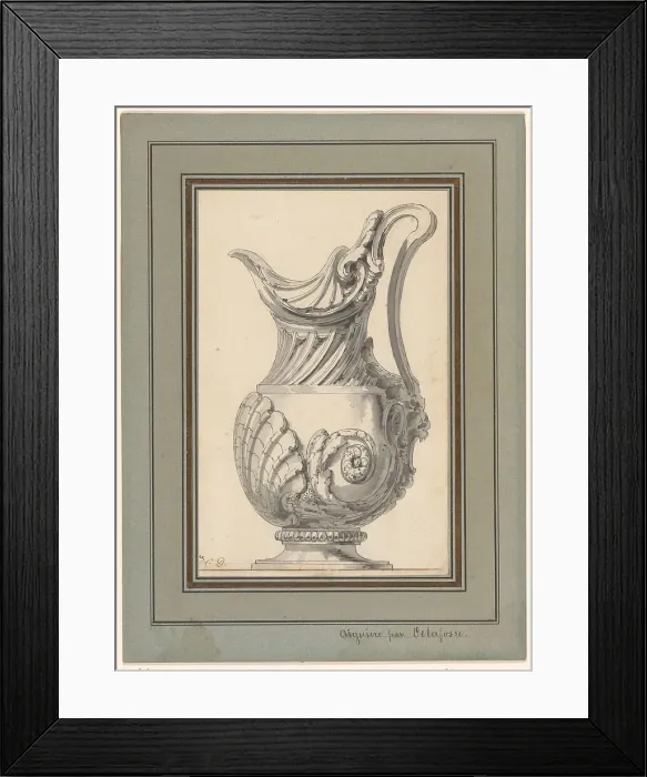 Framed Print : Design for a jug with lid, c.1765-c.1775. Creator: Jean Charles Delafosse Framed Print : Design for a jug with lid, c.1765-c.1775. Creator: Jean Charles Delafosse