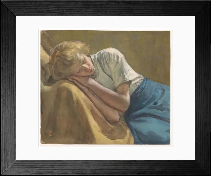 Framed Print : Resting girl, 1903. Creator: Johan Antonie de Jonge Framed Print : Resting girl, 1903. Creator: Johan Antonie de Jonge