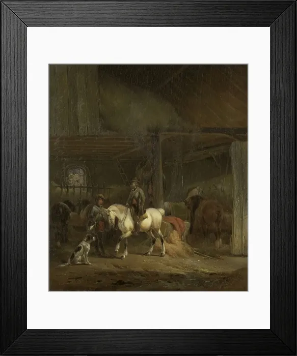 Framed Print : Horse Stable, c.1830-c.1840. Creator: Josephus Jodocus Moerenhout Framed Print : Horse Stable, c.1830-c.1840. Creator: Josephus Jodocus Moerenhout