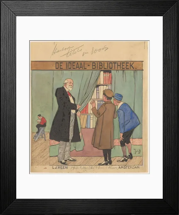 Framed Print : Book cover design for the series: The Ideal Library of publishing company... 1914 or earlier.. Creator: Johan Coenraad Braakensiek. Book cover design for the series: The Ideal Library of publishing company... 1914 or earlier Framed Print : Book cover design for the series: The Ideal Library of publishing company... 1914 or earlier.. Creator: Johan Coenraad Braakensiek. Book cover design for the series: The Ideal Library of publishing company... 1914 or earlier