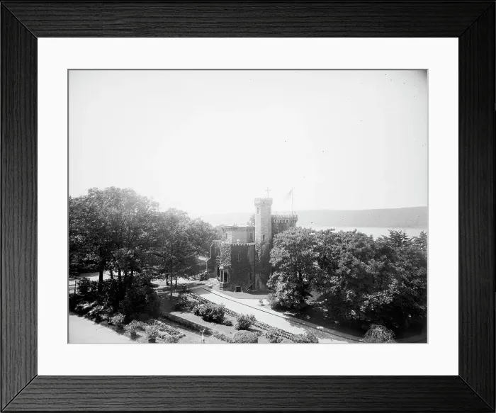 Framed Print : Castle, Academy of Mount St. Vincent, front view, New York, N.Y. between 1905 and 1915. Creator: Unknown Framed Print : Castle, Academy of Mount St. Vincent, front view, New York, N.Y. between 1905 and 1915. Creator: Unknown