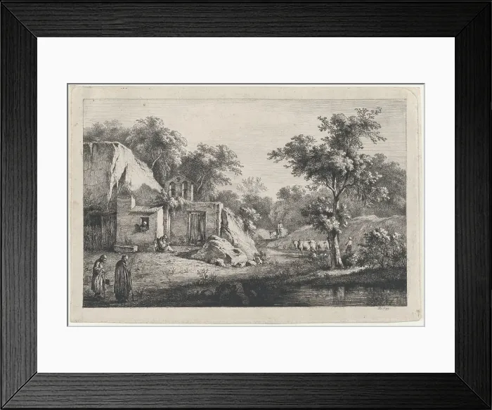 Framed Print : The Little Hermitage, 1793. Creator: Jean-Jacques de Boissieu Framed Print : The Little Hermitage, 1793. Creator: Jean-Jacques de Boissieu