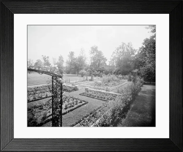 Framed Print : Residence of Mrs. Franklin H. Walker, garden, Detroit, Mich. between 1905 and 1915. Creator: Unknown Framed Print : Residence of Mrs. Franklin H. Walker, garden, Detroit, Mich. between 1905 and 1915. Creator: Unknown