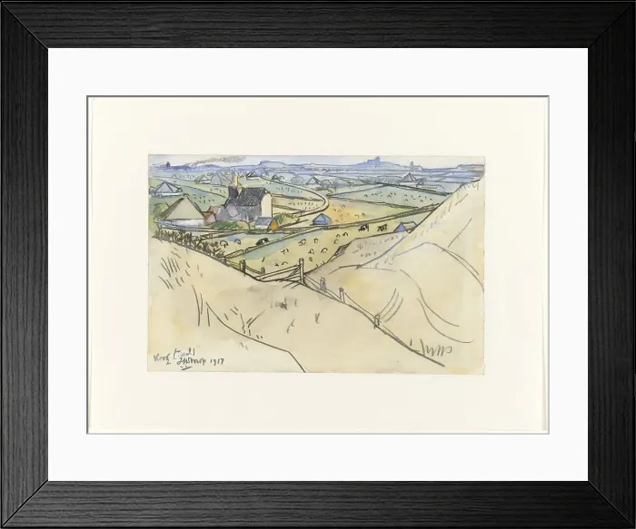 Framed Print : View from the dunes on Koog on Texel, 1917. Creator: Jan Toorop Framed Print : View from the dunes on Koog on Texel, 1917. Creator: Jan Toorop