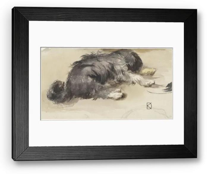 Framed Print : Sleeping dog, 1841-1857. Creator: Johan Daniel Koelman Framed Print : Sleeping dog, 1841-1857. Creator: Johan Daniel Koelman