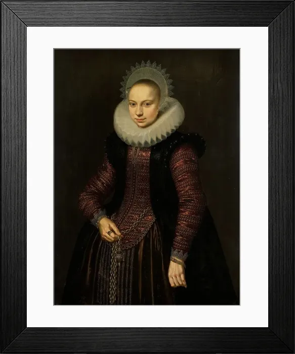 Framed Print : Portrait of Brechtje Overrijn van Schoterbosch (1592-1618), 1614. Creator: Cornelis Pietersz. van der Voort Framed Print : Portrait of Brechtje Overrijn van Schoterbosch (1592-1618), 1614. Creator: Cornelis Pietersz. van der Voort