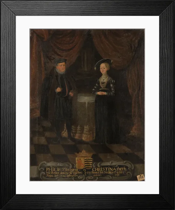 Framed Print : Philip, 1504-1567, Landgrave of Hesse-Kassel. Christina, 1505-1549, c16th century. Creator: Anon Framed Print : Philip, 1504-1567, Landgrave of Hesse-Kassel. Christina, 1505-1549, c16th century. Creator: Anon