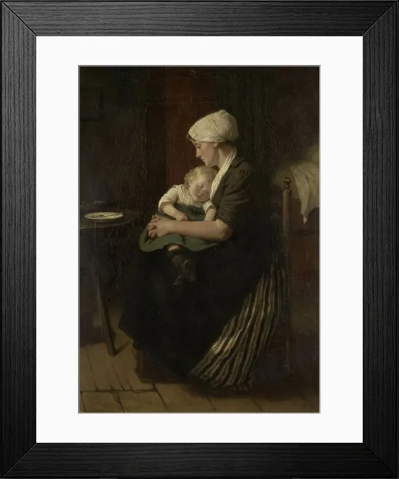 Framed Print : Lulled to Sleep, 1871. Creator: David Adolf Constant Artz Framed Print : Lulled to Sleep, 1871. Creator: David Adolf Constant Artz