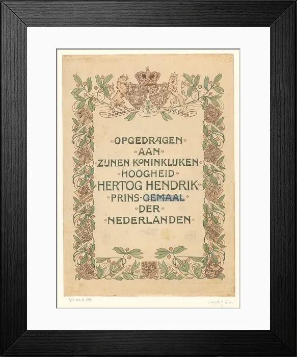 Framed Print : Book cover design for De Nederlandsche Handel en Nijverheid in woord en beeld, c1901. Creator: Johann Georg van Caspel. Book cover design for De Nederlandsche Handel en Nijverheid in woord en beeld, c1901 Framed Print : Book cover design for De Nederlandsche Handel en Nijverheid in woord en beeld, c1901. Creator: Johann Georg van Caspel. Book cover design for De Nederlandsche Handel en Nijverheid in woord en beeld, c1901
